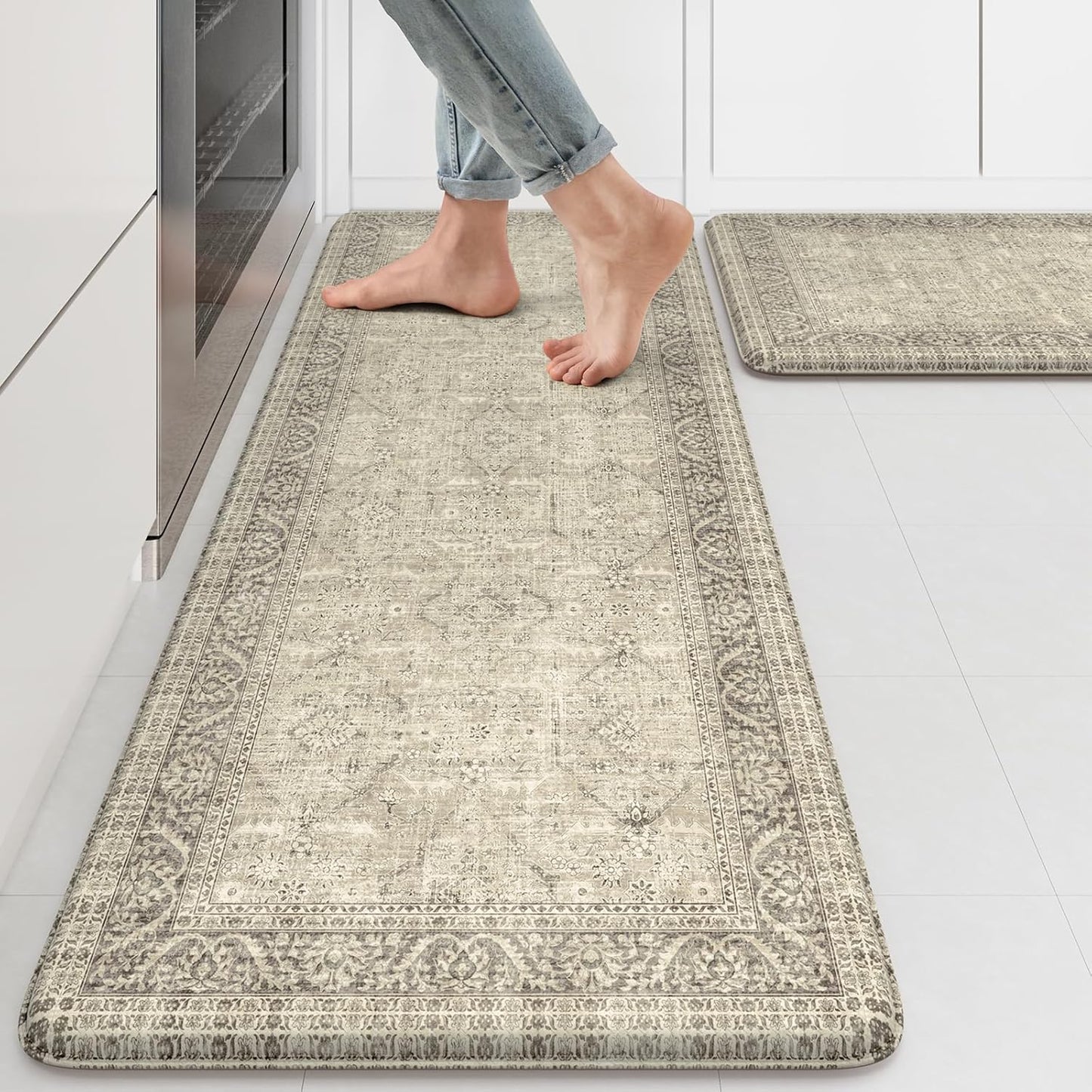 KIMODE Farmhouse Anti Fatigue Kitchen Mat Set for Comfort