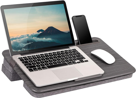 Ultimate Lap Comfort: LapGear Elevation Lap Desk - Gray Woodgrain
