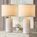 23in Set of 2 Modern Ceramic Table Lamps for Living Room - Warm LED