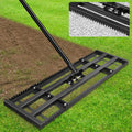 Lawn Leveling Rake 32in Heavy Duty Leveler - Smooth, Serrated Edge