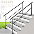 6 Step Hand Rails for Outdoor Steps - Durable Galvanized Steel Rail