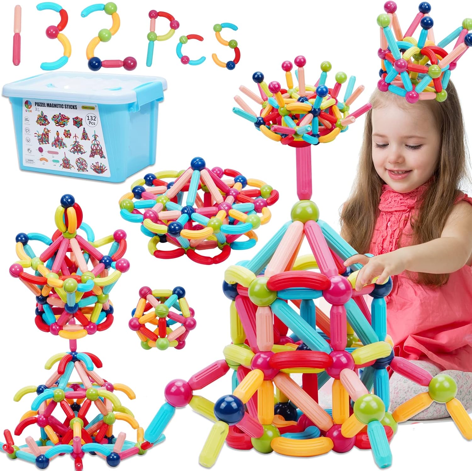 COUOMOXA Magnetic Toy Montessori for Kids - Creative Building Fun
