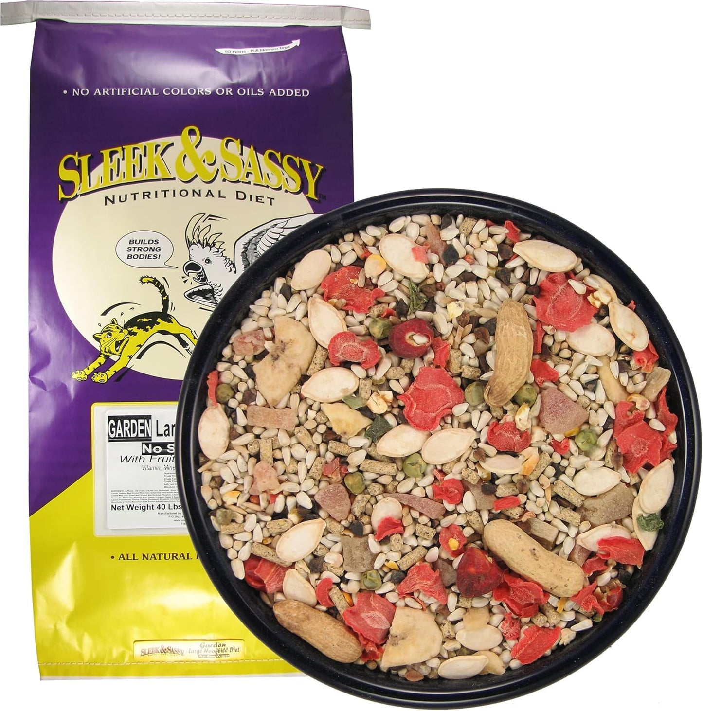 SLEEK & SASSY Garden Large Hookbill Parrot Food for Conures