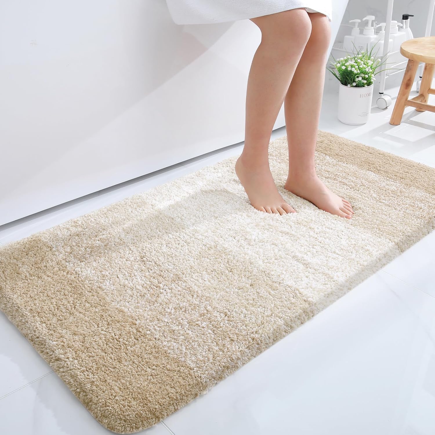 OLANLY Extra Soft Microfiber Bathroom Runner Rugs for Home Decor