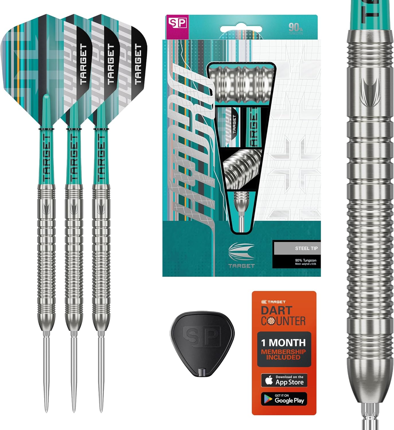Precision Hydro Steel Tip Dart Set with 90% Tungsten Barrels