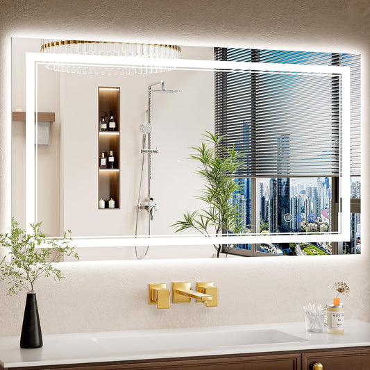 24x42 LED Bathroom Mirror with Lights, Anti-Fog, Dimmable