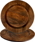 Handcrafted Walnut Wood Chargers - Set of 2