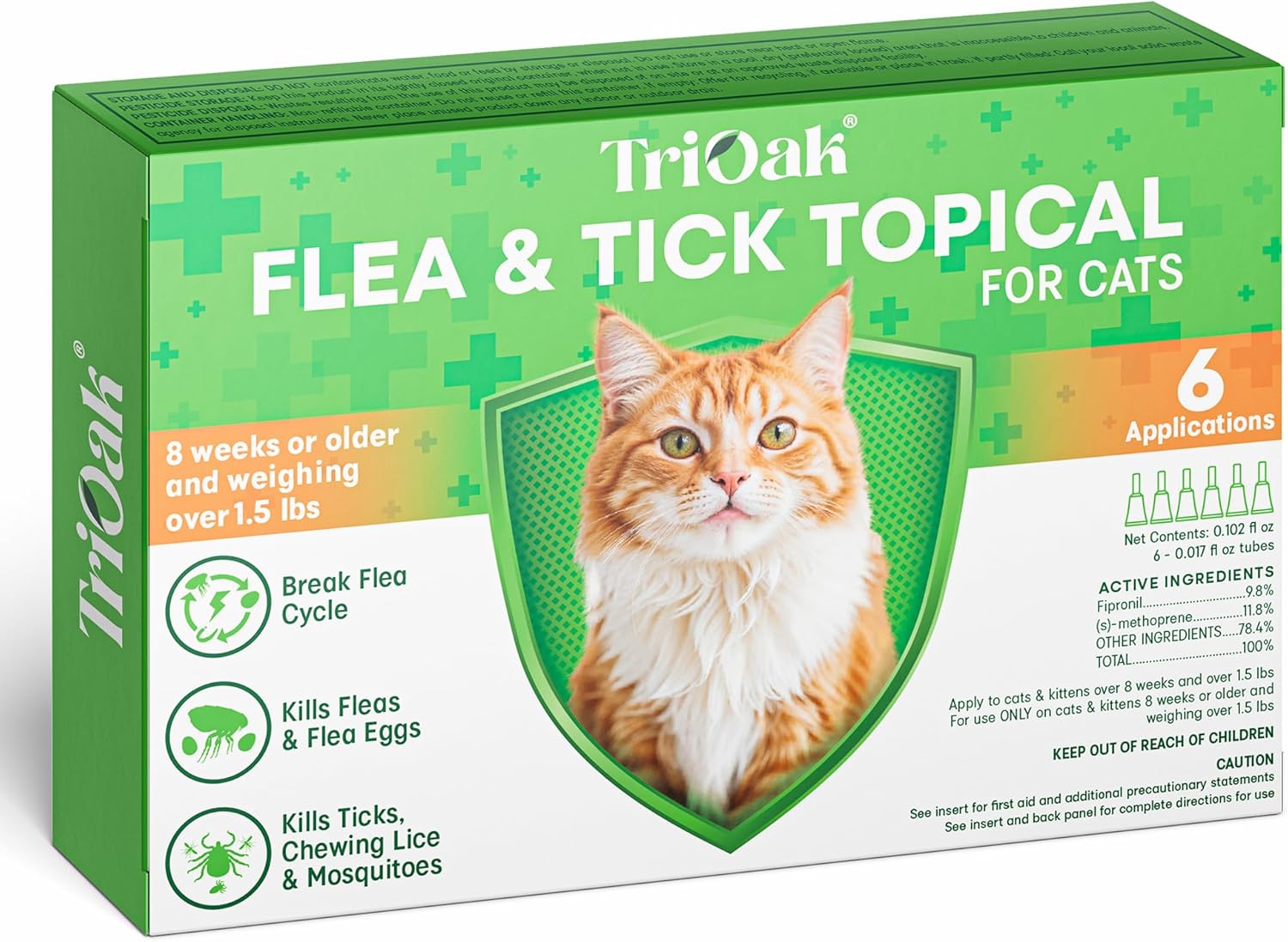Flea and Tick Prevention for Cats: Topical Control for 6 Months
