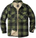Men's Sherpa Lined Cotton Flannel Shirt Jacket Plaid - Warm Everyday