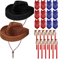 Cowboy Party Costume Set 36 Pcs - Hats, Bandanas & Inflatable Horses