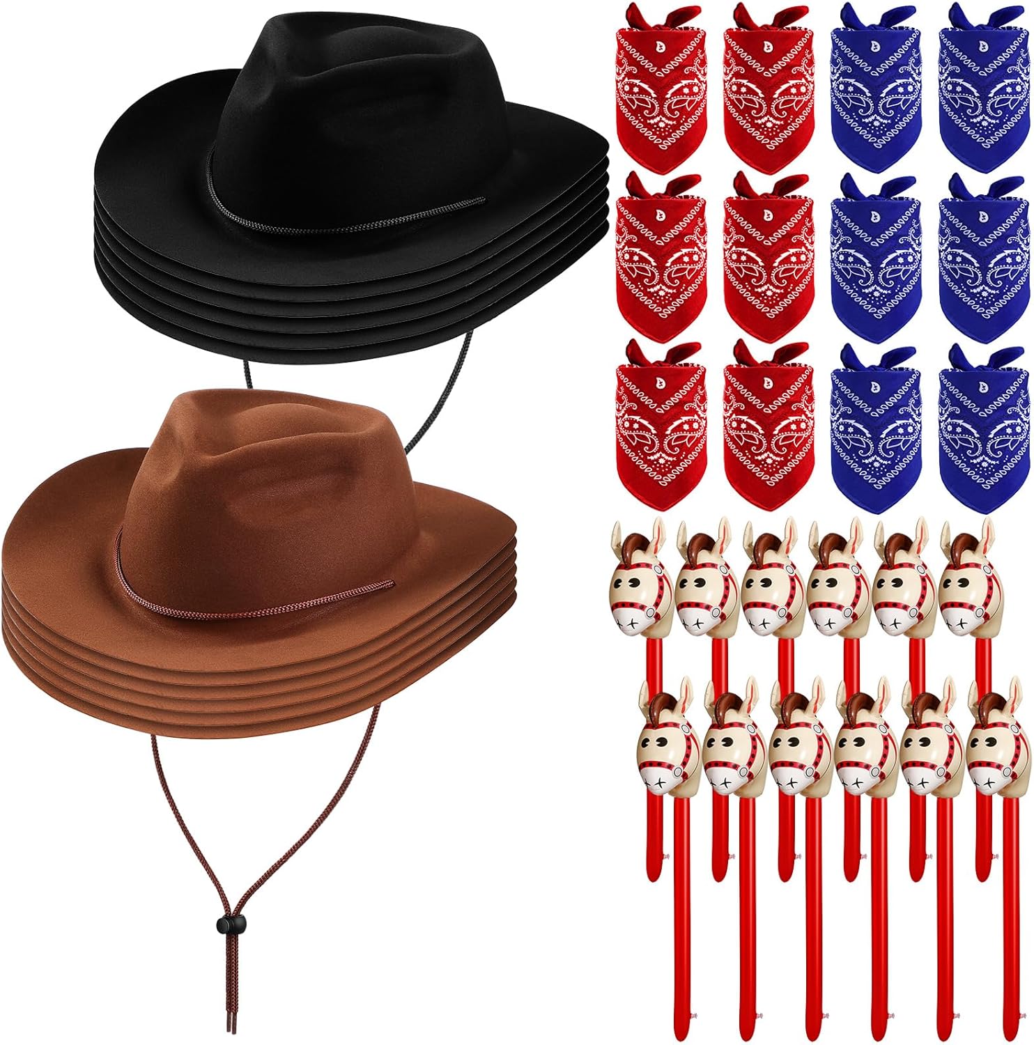 36 Pcs Cowboy Party Costume Set for Kids Halloween Fun