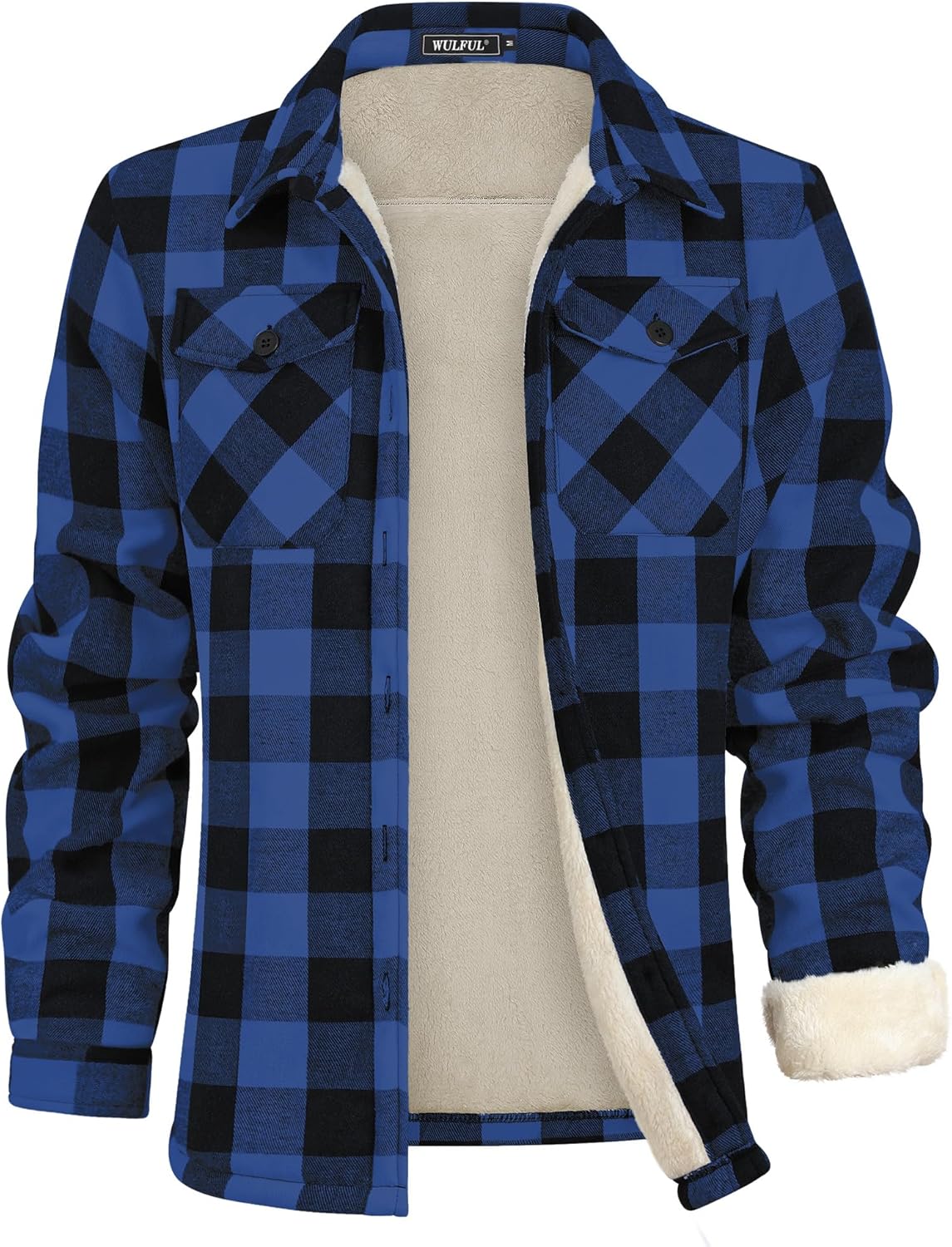 WULFUL Men's Flannel Fleece Jacket for Ultimate Winter Warmth