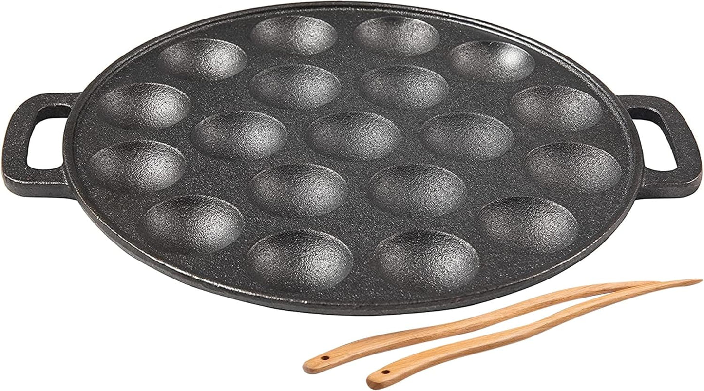 Upstreet Cast Iron Aebleskiver Pan for Delicious Breakfast Treats