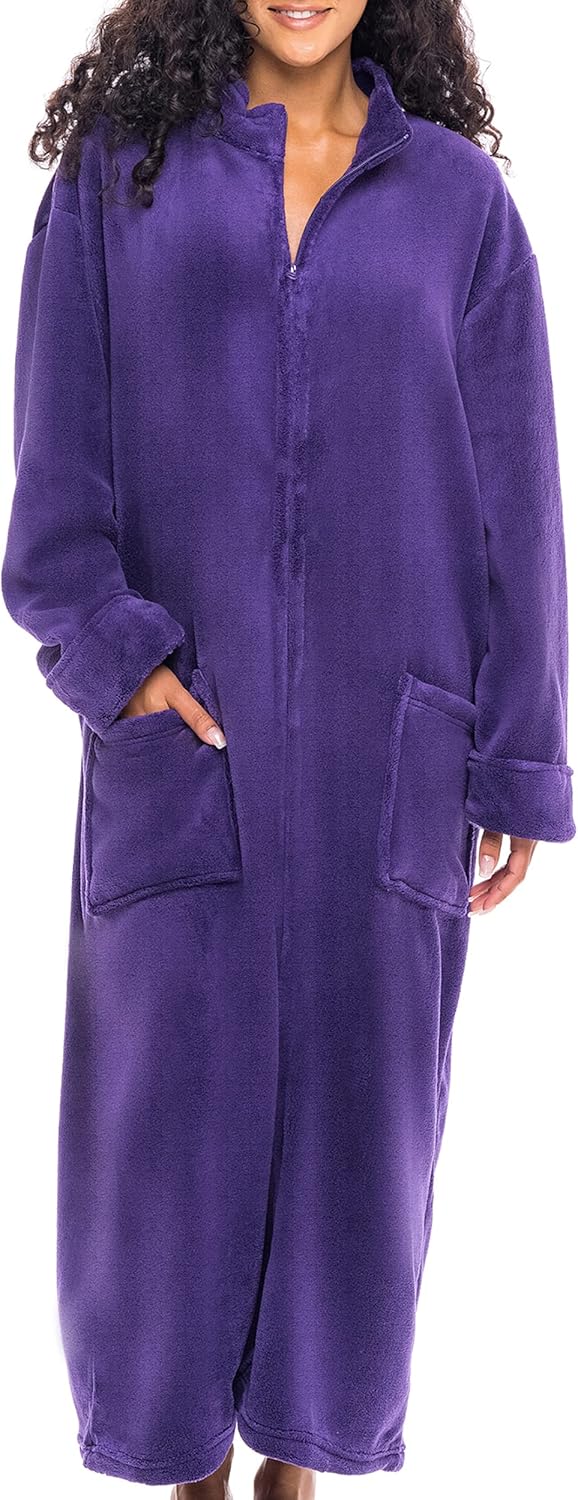 Plush Zipper Robes for Plus Size Women - Cozy and Warm