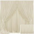 4 Panels Beige Backdrop Curtain 20ft x 10ft - Wrinkle Free Party
