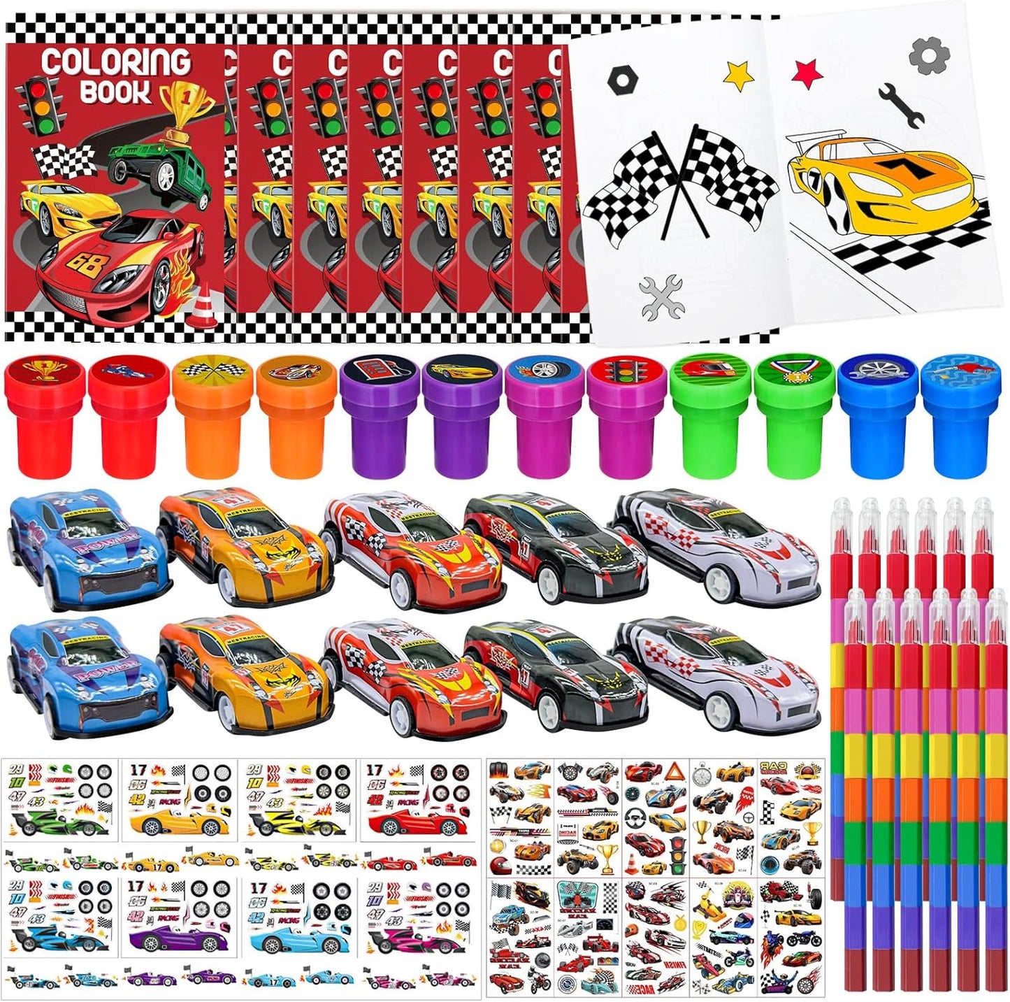 144 Pcs Race Car Coloring Book Bulk for Birthday Party Favors