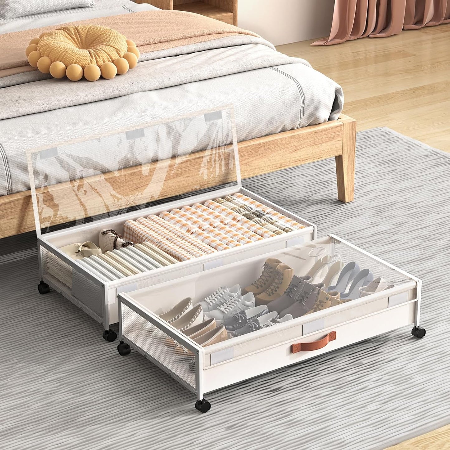 XXL Under Bed Storage with Wheels for Shoes and Clothes