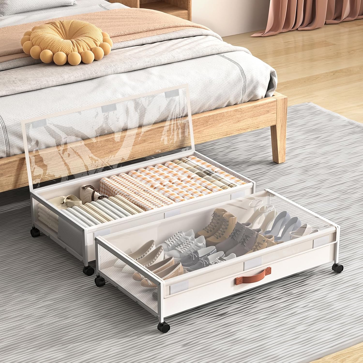 XXL Under Bed Storage with Wheels for Shoes and Clothes