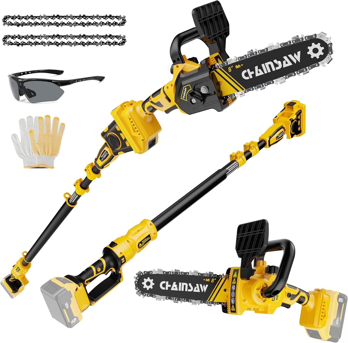 2-in-1 Cordless Pole Saw for Efficient Tree Trimming Tasks
