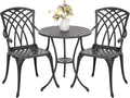NUU GARDEN 3 Piece Outdoor Bistro Set in Durable Cast Aluminum