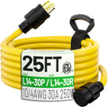 30-Amp Generator Extension Cord 25 ft 4-Prong L14-30 - Weatherproof