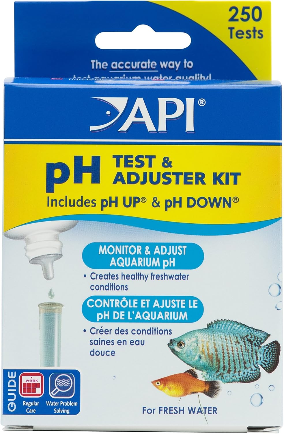 API pH Test & Adjust Kit: 250 Tests for Freshwater pH