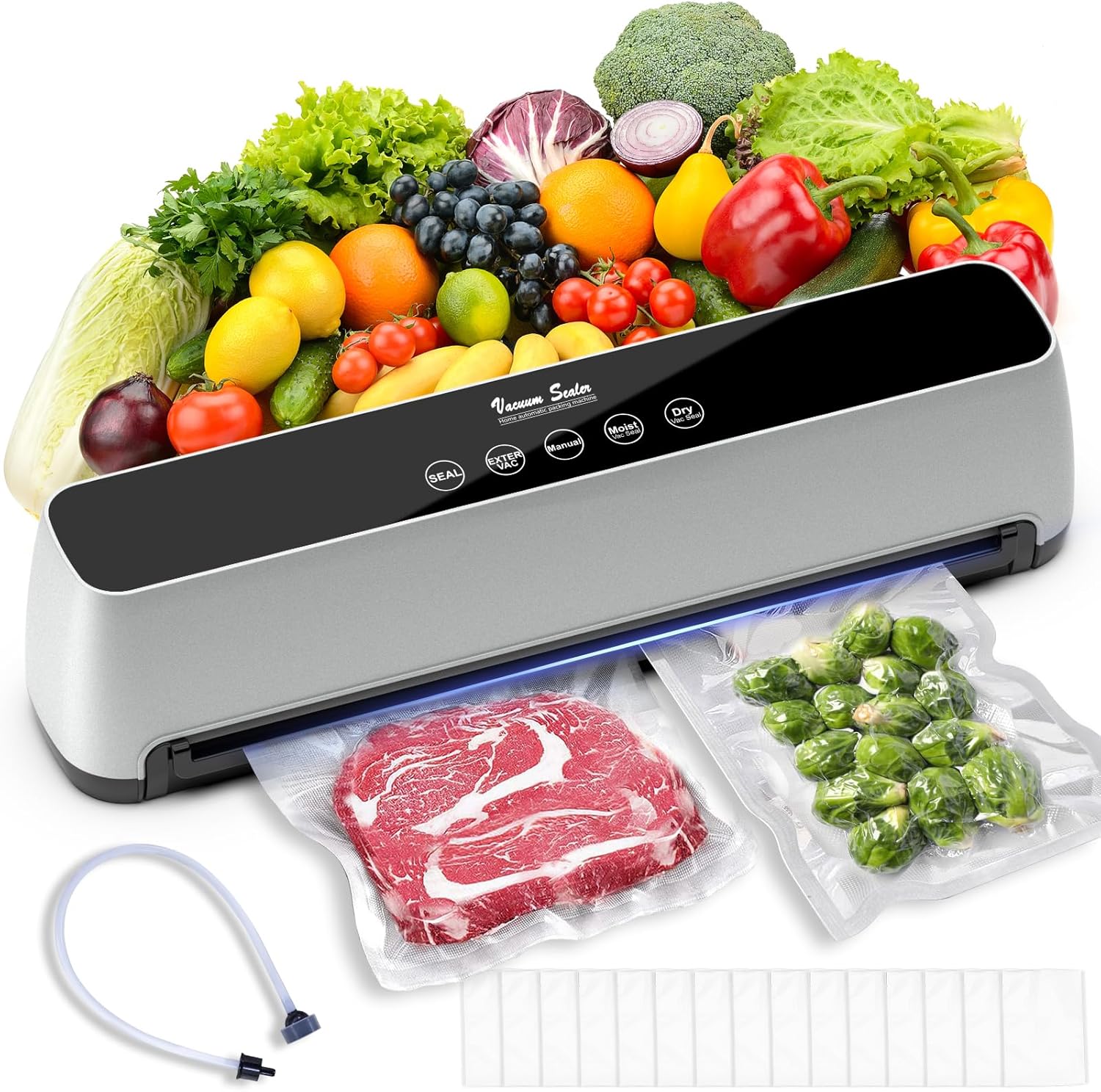 Vacuum Sealer with LED Touch Screen for Food Storage Needs