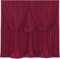 4 Panels Burgundy Backdrop Curtains 20ft x 12ft - Elegant Photo Drapes