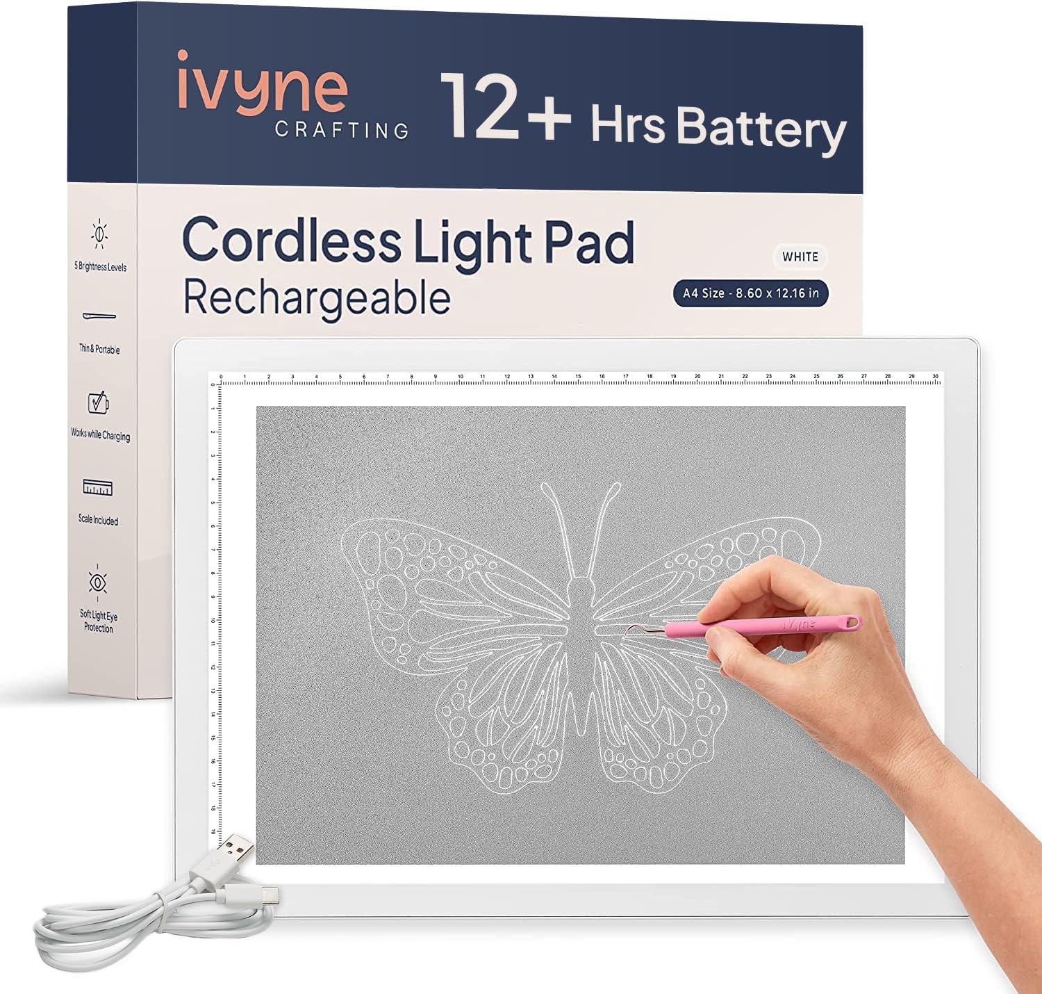 iVyne Rechargeable A4 Light Pad for Tracing & Weeding Vinyl