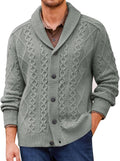 Runcati Mens Shawl Collar Cable Knit Cardigan - Warm Fall Layer Men's