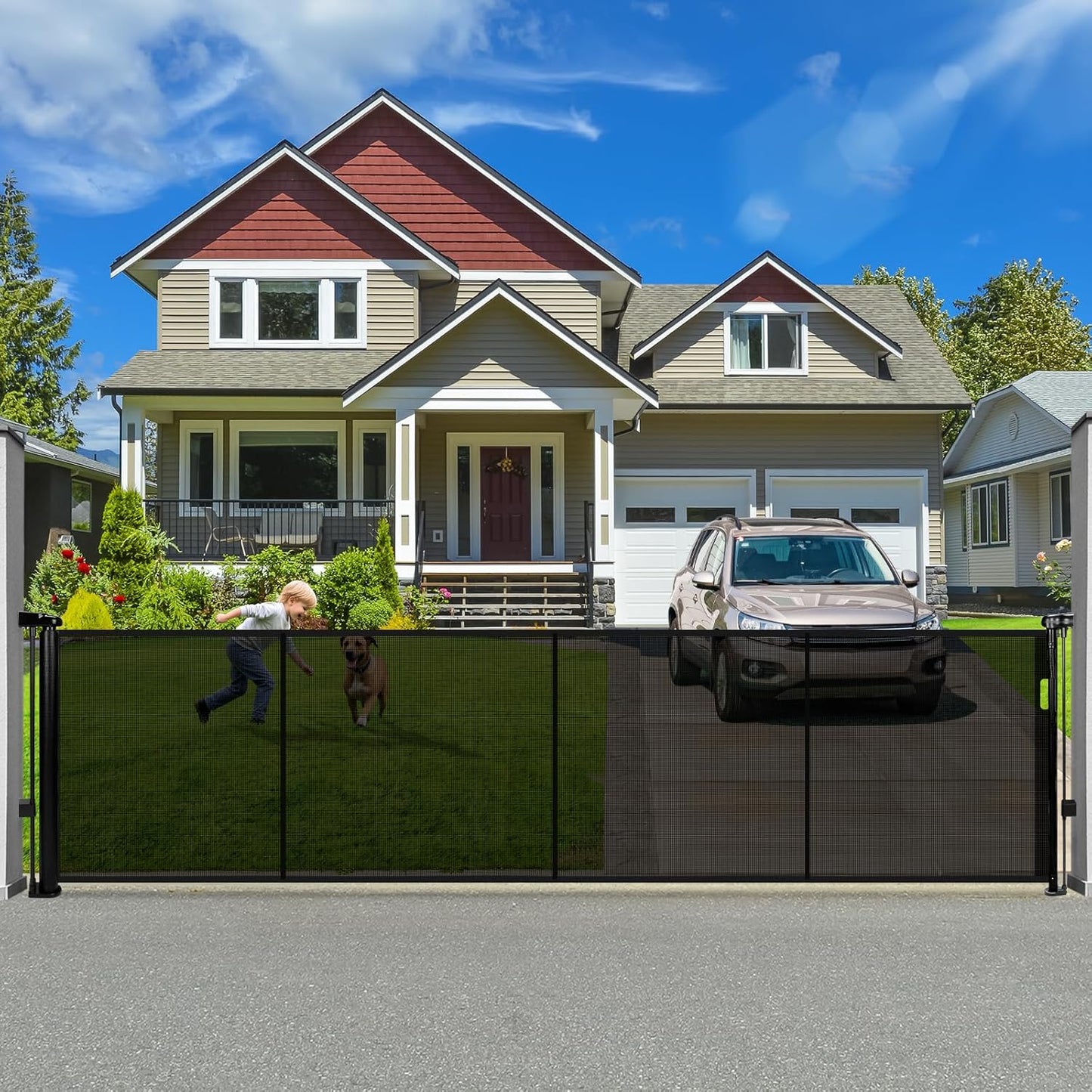 120 Inch Retractable Baby Gate Extra Wide for Pets and Kids