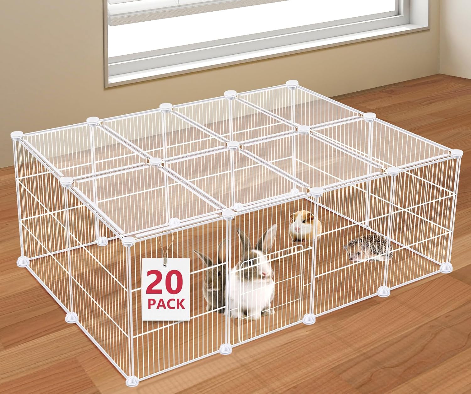 20 Panels Small Animal Playpen for Guinea Pigs and Rabbits