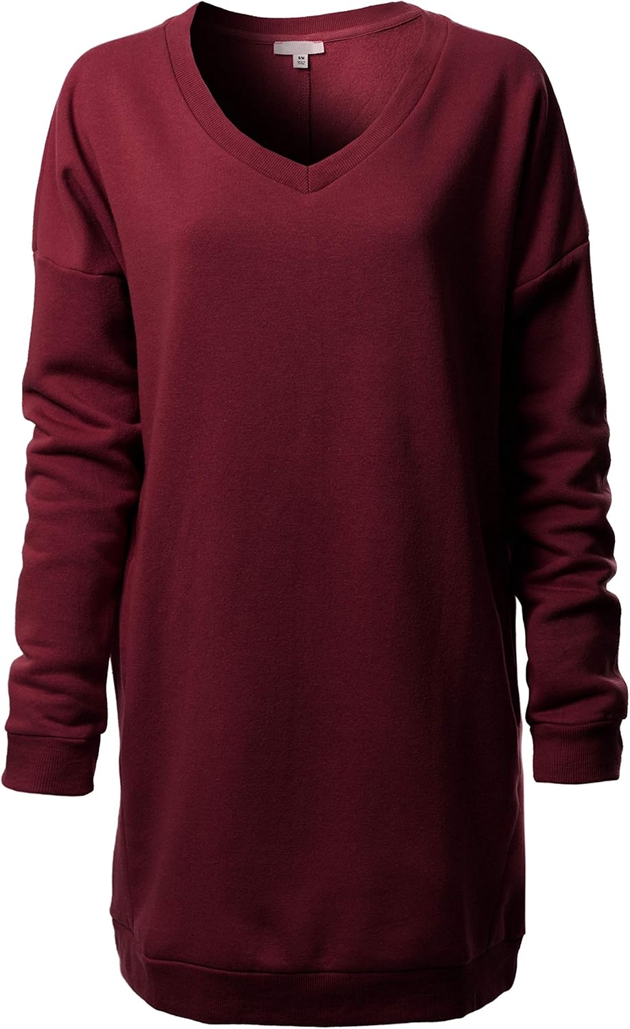 Casual Oversized Loose Fit V-Neck Fleece Pullover Sweatshirt