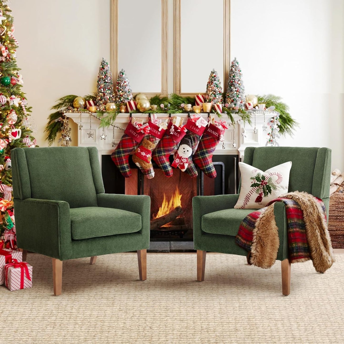 Modern Wingback Living Room Chair Set of 2 for Stylish Spaces