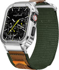 Stainless Steel Case & Nylon Band for Apple Watch 45mm - Rugged Men's