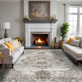 Washable 9x12 Area Rug 9x12 Grey - Stain Resistant Vintage Look