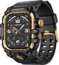 amBand Rugged Case with Band for Apple Watch 46mm for Men - Black Gold