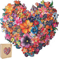 Puzzles for Adults Heart Flower Wooden Puzzle - Unique 500pc Art