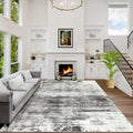 9x12 Area Rugs Washable Rug - Soft Low Pile Modern Abstract