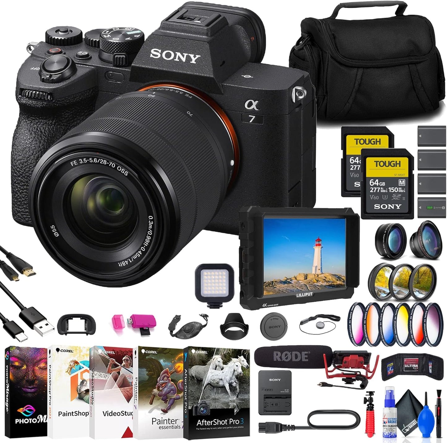 Sony a7 IV Mirrorless Camera Bundle with 28-70mm Lens and More