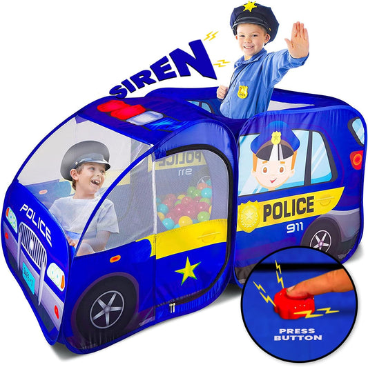 Interactive Police Car Play Tent - Sound Button Fun!
