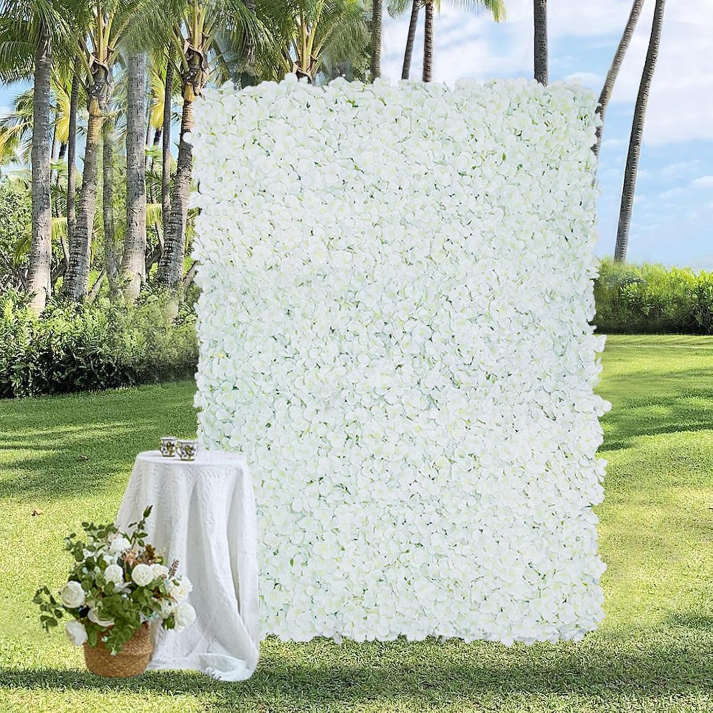 Artificial 3D Silk Hydrangea Flower Wall Panels for Events
