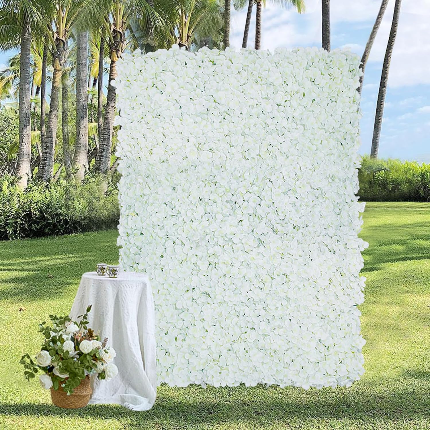 Artificial 3D Silk Hydrangea Flower Wall Panels for Events