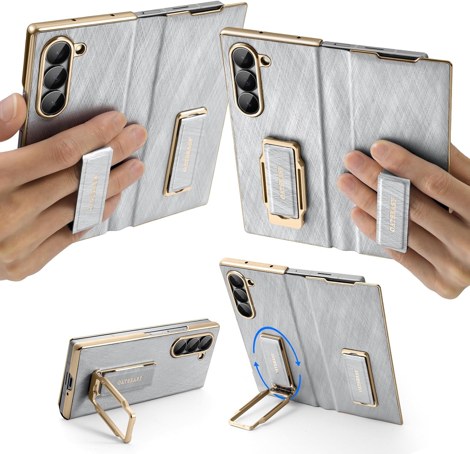 Dual Grip Case for Samsung Galaxy Z Fold 7 with Stand and Protection