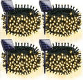 OZS 4 Pack 320LED Solar String Lights Outdoor - Long Runtime Warm