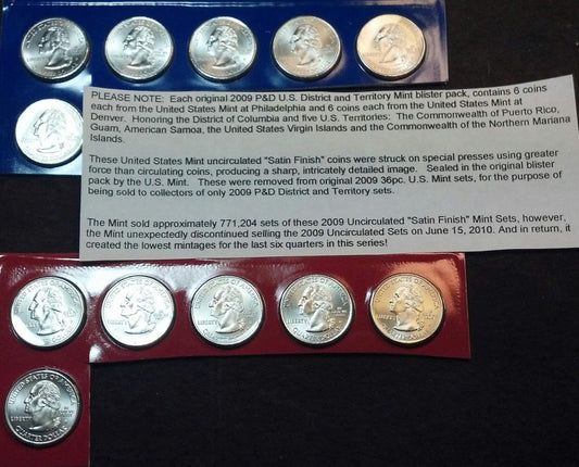 2009 Special Mint Set: Unique Satin Struck Quarter Collection