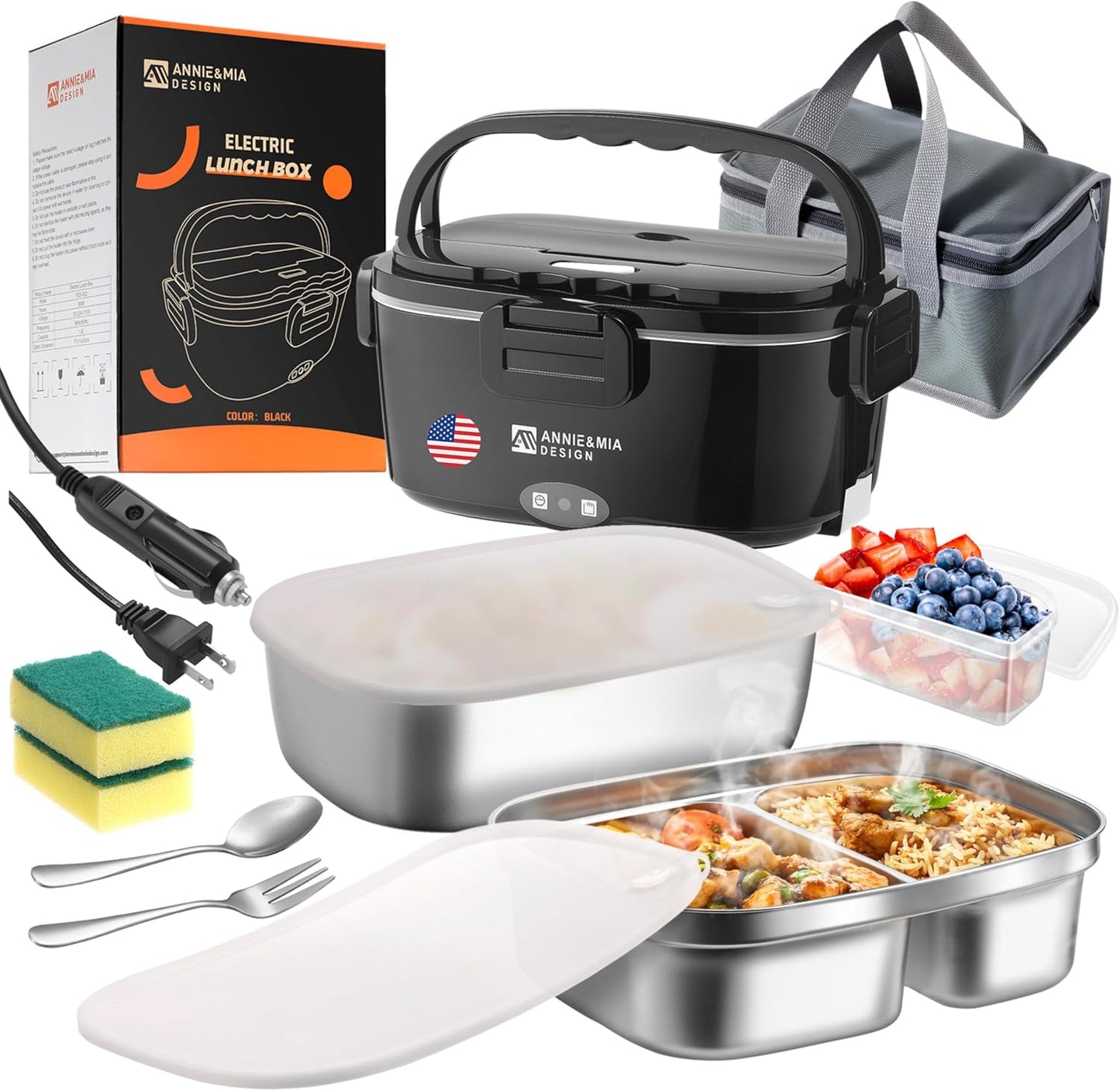 Electric Lunch Box for Adults - Portable Food Warmer 1.5L