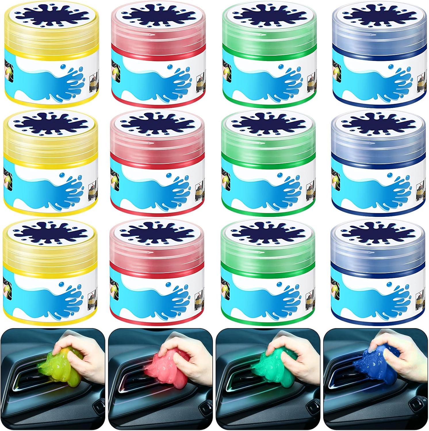 12 Pack Car Cleaning Gel - Dust-free Interior Magic!