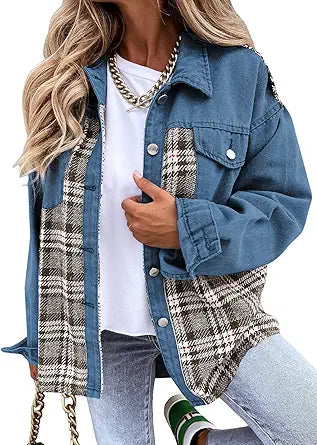 SHEWIN Women's 2023 Fall Fashion Denim Jacket for Stylish Looks