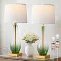 3-Way Dimmable Modern Glass Table Lamp Set of 2 - Touch Control & USB